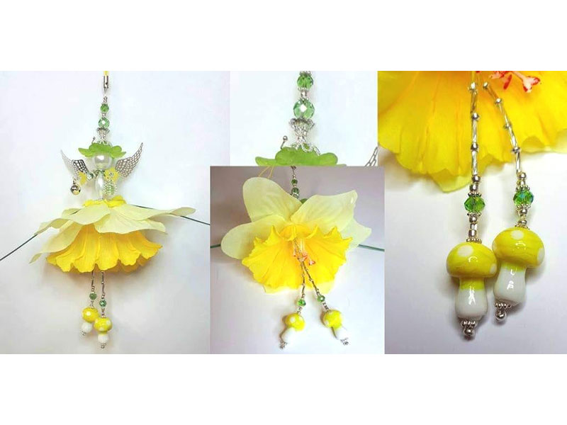 Items from Beaded Flower Fairy workshop at Scarlets Fairy Folk