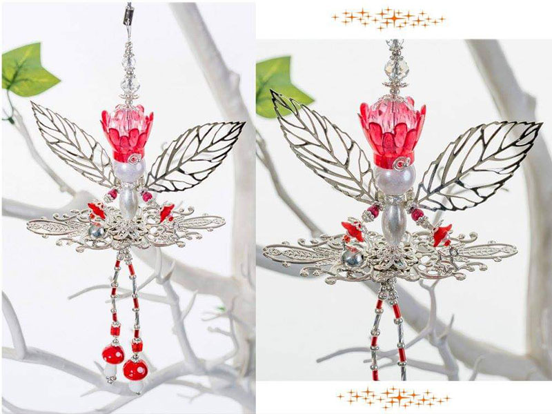 Items from Beaded Flower Fairy workshop at Scarlets Fairy Folk
