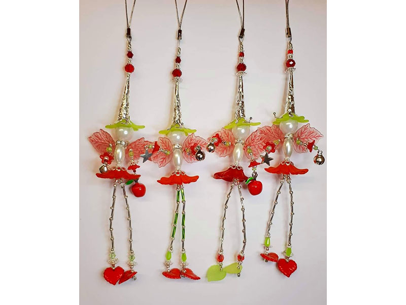Items from Beaded Flower Fairy workshop at Scarlets Fairy Folk