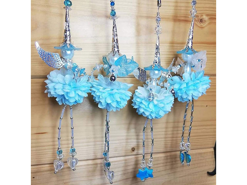 Items from Beaded Flower Fairy workshop at Scarlets Fairy Folk