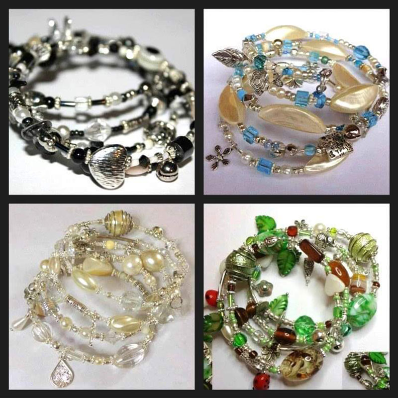Items from bracelet workshop at Scarlets Fairy Folk